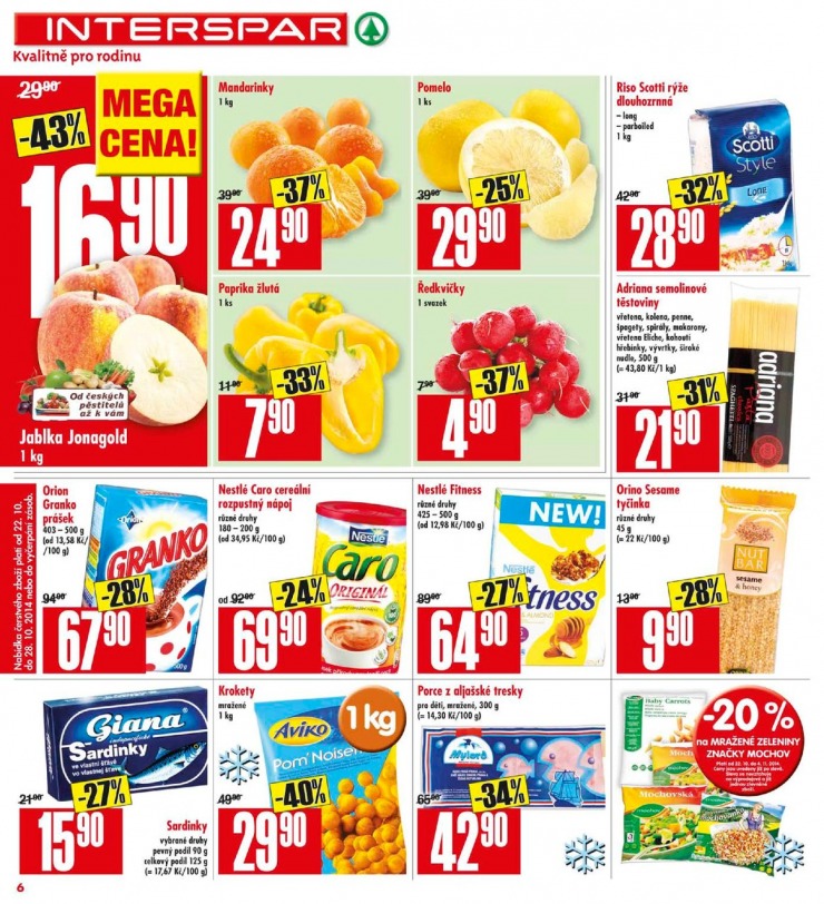 leták Interspar Akční nabídka od 22.10.2014 strana 1