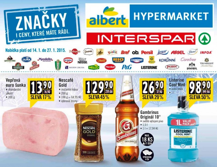 letk Interspar katalog znaek Albert od 14. 1. 2015 strana 1