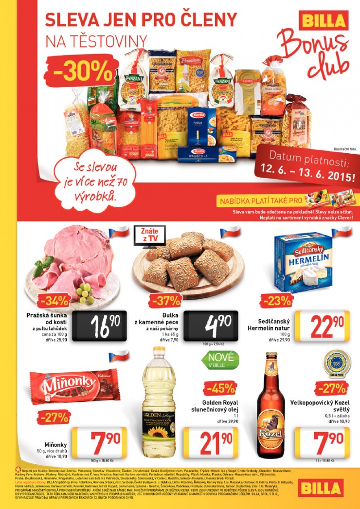leták Billa velký od 10.6.2015 strana 1 leták Billa velký od 10.6.2015 strana 1