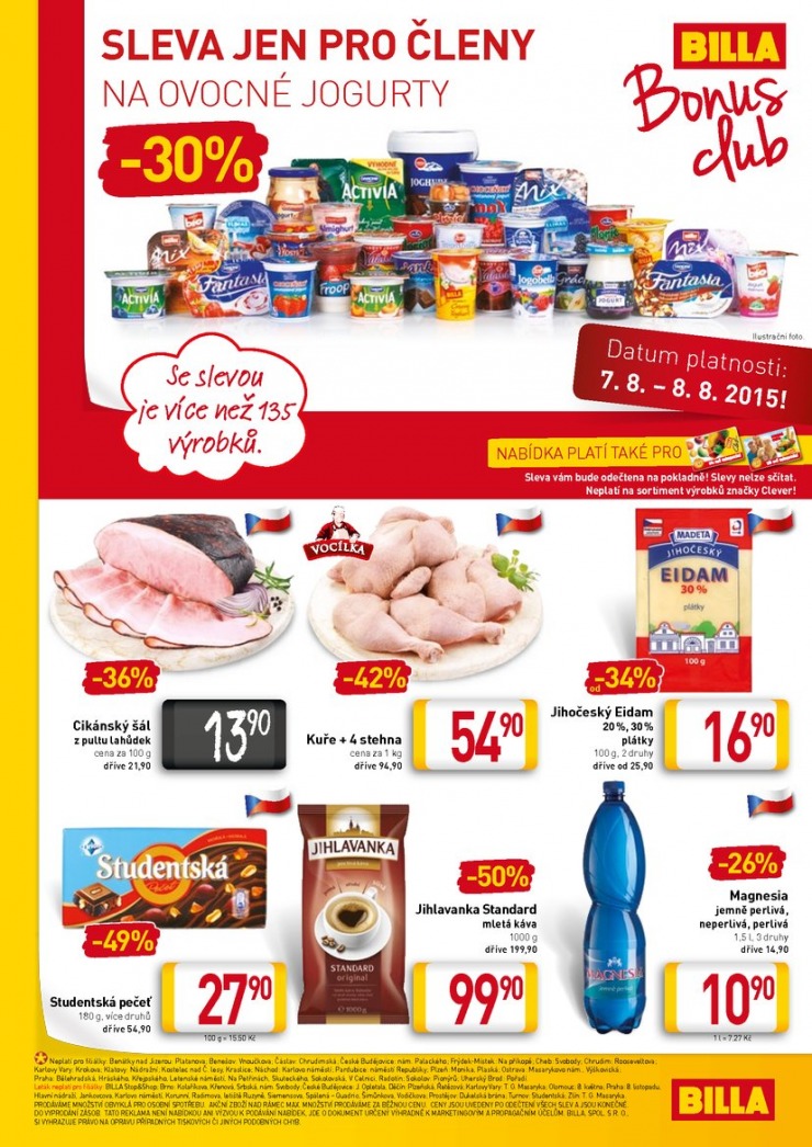 leták Billa velký od 5.8.2015 strana 1 leták Billa velký od 5.8.2015 strana 1
